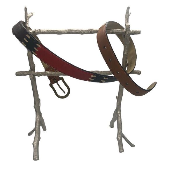 Dockers Leather Belt Contemporary Red, Blue, Tan and Saddle Brown Belt - Picture 5 of 11